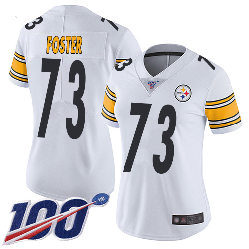 Women Pittsburgh Steelers Football 73 Limited White Ramon Foster Road 100th Season Vapor Untouchable Nike NFL Jersey